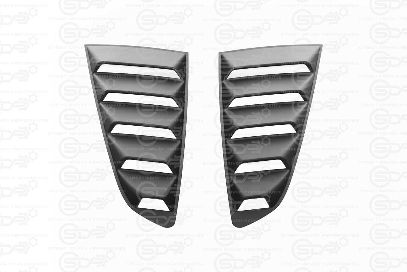 2015-2023 Ford Mustang S550 | Matte Black Side Quarter Window Louver Sun Shade Cover